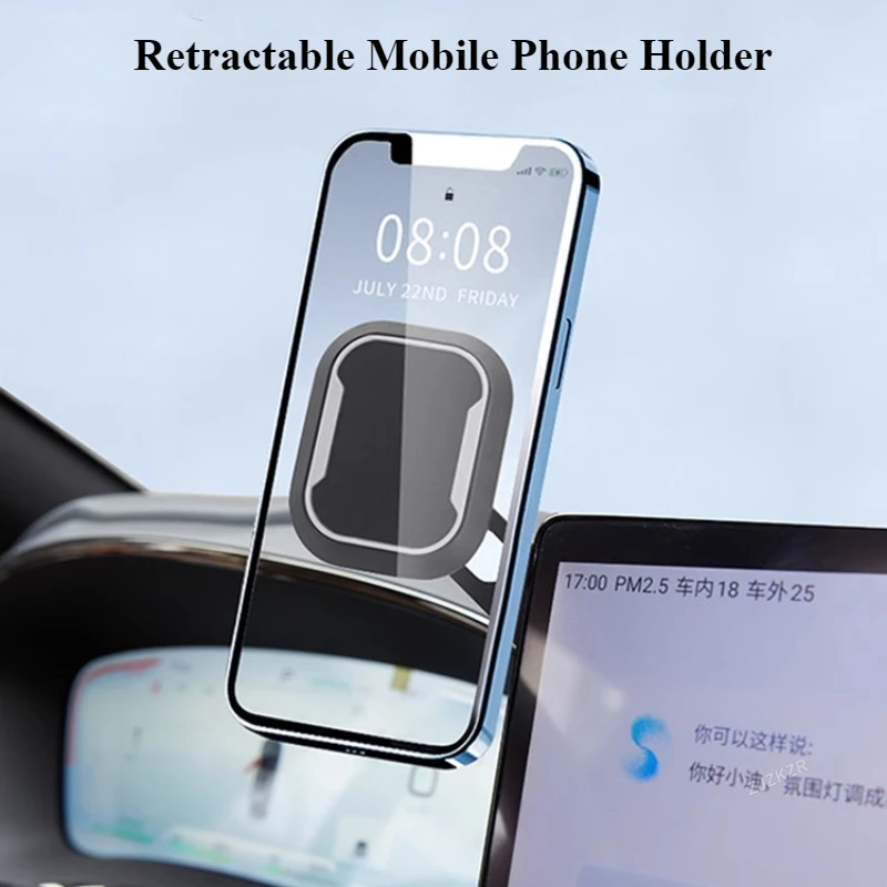 

For BYD Han DMI/EV/DM Navigation Retractable Mobile Phone Holder Adhesive Base Magnetic Attraction Rotatable Stand Car Bracket