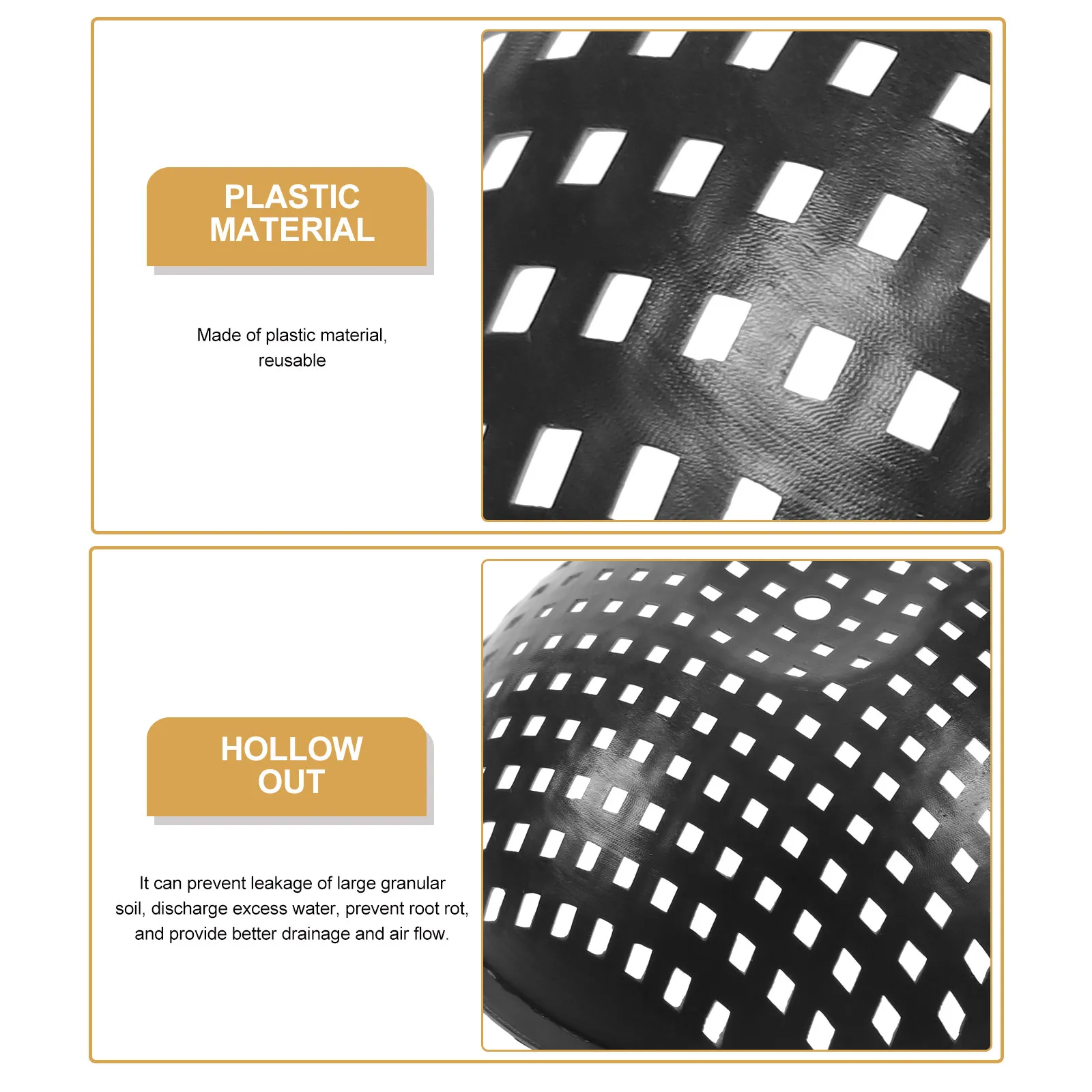 

50Pcs Flower Pot Hole Grid Mat Pad Strong Plastic Drainage Gasket for Ceramic Basins Garden Planters Bonsai Pot Hole Mesh