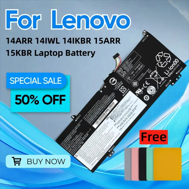 

For Lenovo Xiaoxin Air 14ARR 14IWL 14IKBR 15ARR 15KBR Laptop Battery Give Away A Mouse Pad