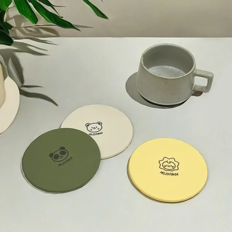 

Creative Silicone Round Coasters Waterproof Non-slip Anti-scald Heat-insulating Mats Cute Table Cups Tea Coaster Placemats