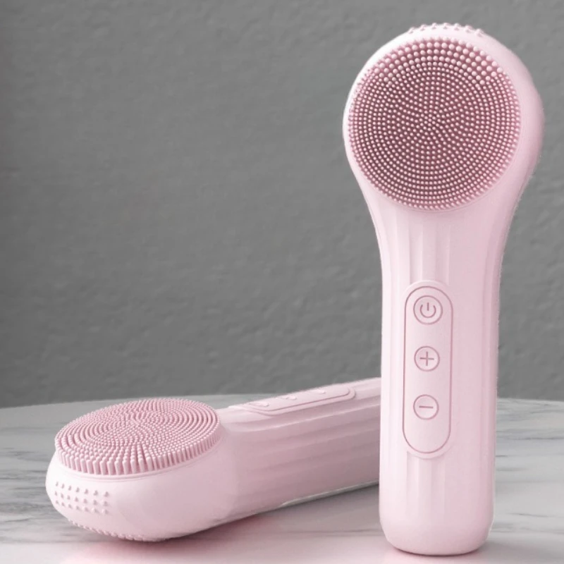 Limpiador ultrasónico por vibración, lavadora facial de silicona, Control de fuerza de 6 niveles, calefacción Ipx7, resistente al agua, recargable