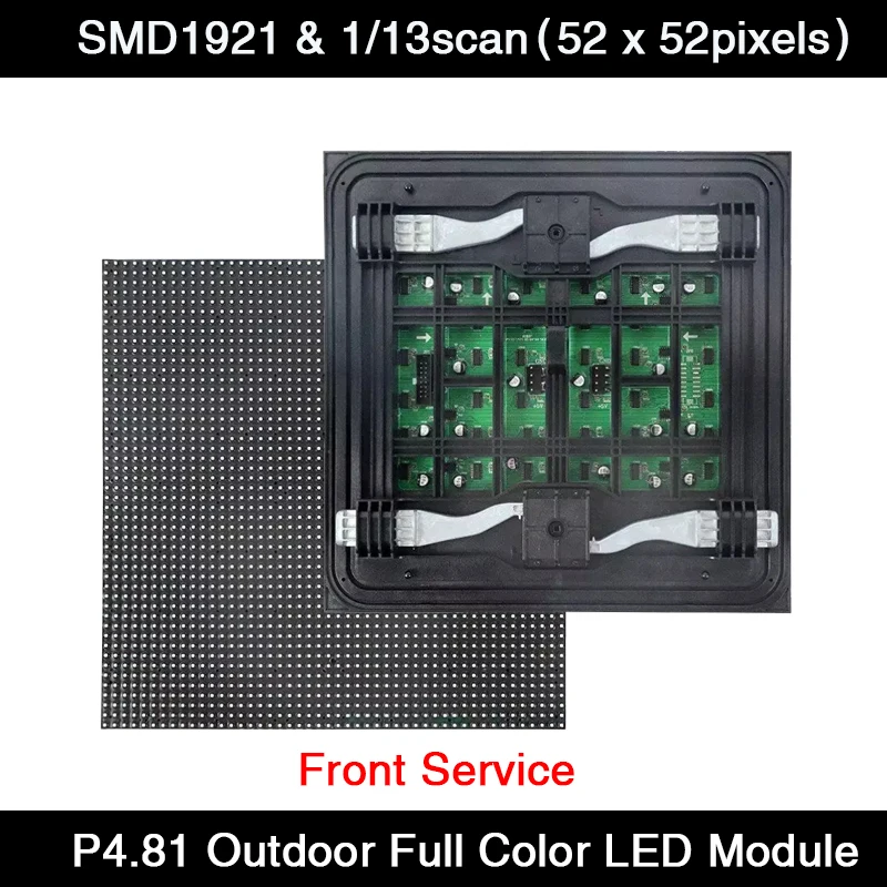 200pcs/lot Outdoor Front Service Led Display Screen  P4.81 Led Module for Advertising 250 X250mm / 52 x 52pixels