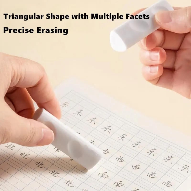 Ergonomic Triangular Hole Grip Eraser, Shavings Form Strips, Precise Clean Eraser for Kids Students Drawing School Supplies
