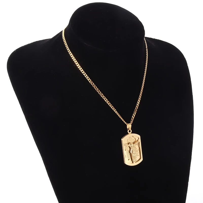 Stainless Steel Religious Faith Bible Jesus Pendant Necklace Amulet Accessories Suitable for Men and Women As Blessing Jewelry image 6