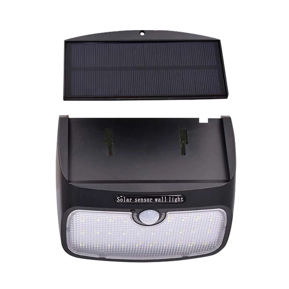 2pcs 48Led Solar Sensor Lights Outdoor Waterproof Wall Lamp With Detachable Panel 2.5M Cable 5-8M Motion Detection 120° For