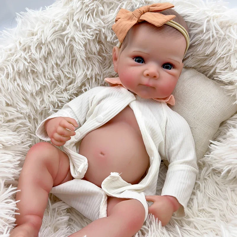 

45cm Full Body Reborn Baby Dolls Newborn Bettie with 3D Skin Multiple Layers Painting with Visible Veins Soft Touch Doll