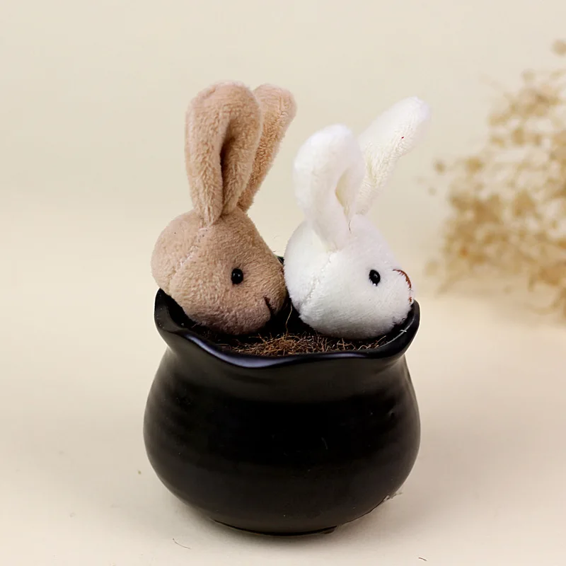 Easter Bunny Mini Plush Stuffed Animals Toy Soft Rabbit Head Ornament DIY Decorations Clothing Pendants Baby Photo Props