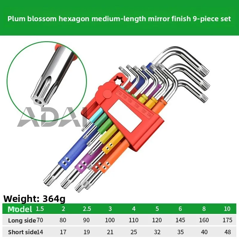 

Набор шестигранных ключей S2, однотонный, с удлиненной пластиковой головкой-шаром, универсальная отвертка