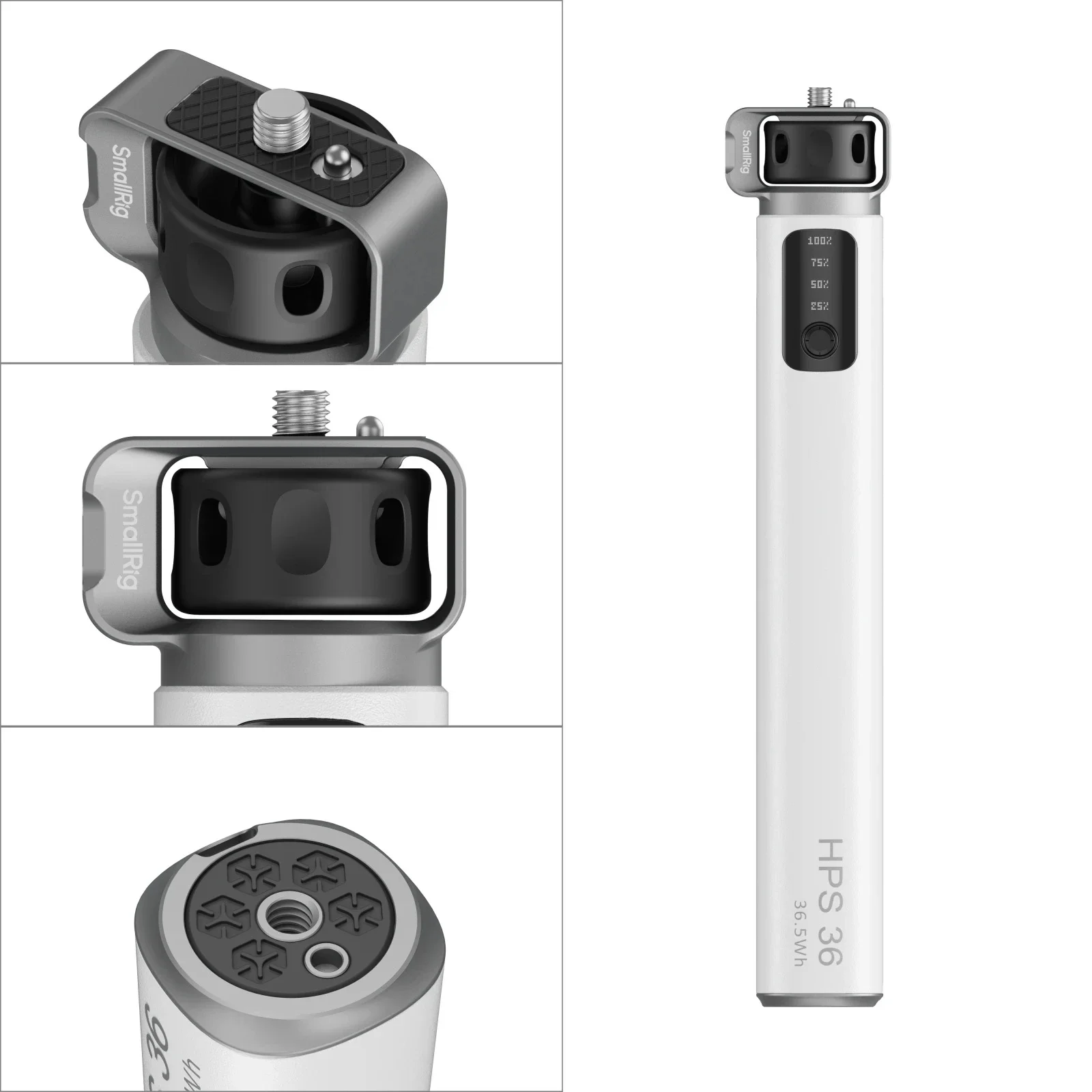 SmallRig HPS36 Handheld Power Stick w PD3.0 36W fast charging Selfie Stick with 1/4 Inch Screw for SmartPhone GoPro DJI Camera