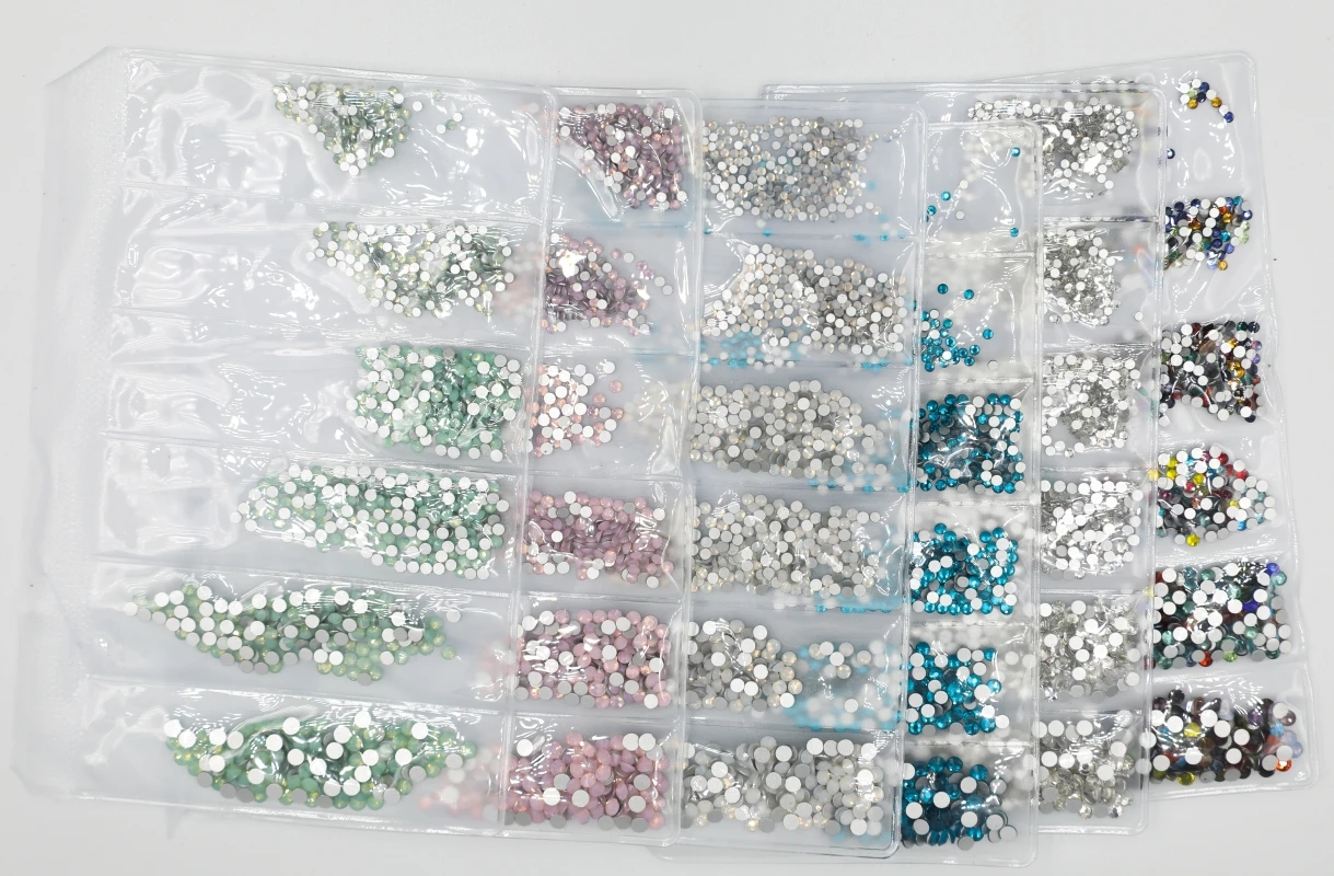 31 Colors SS3-SS10 Mix Sizes Crystal Glass Nails Art Rhinestones For 3D Nail Art Rhinestones Decoration Gems