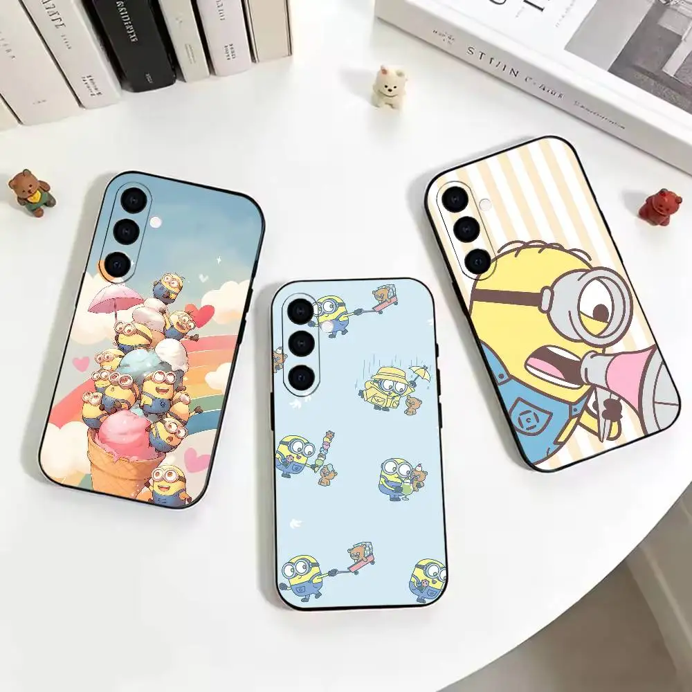 Cute M-Minion-s  Black Soft Silicone Phone Case for Samsung Galaxy A73, A42, A72, A70, A53, A52, A51