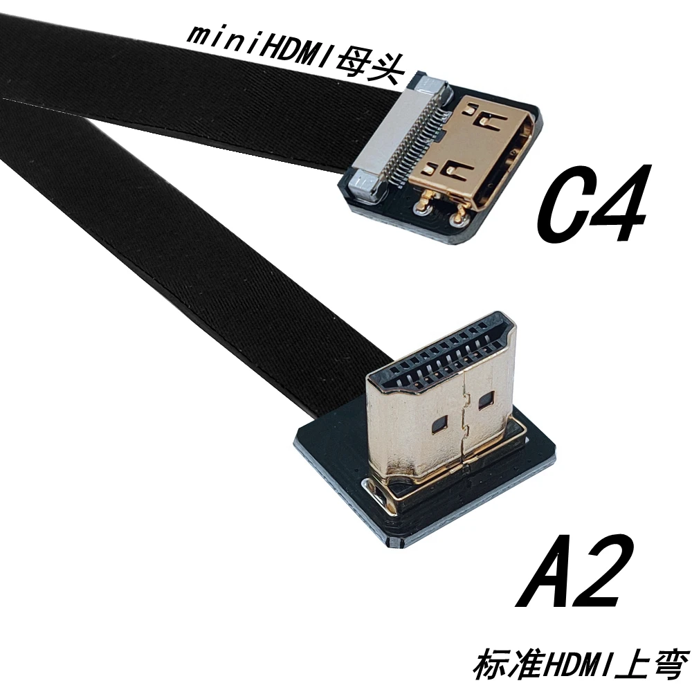 Mini-hd typ-c para cima para baixo winkel männlich weiblich flach fpc kabel für 5d3 5d2 gh3 gh2 5n 5t 5