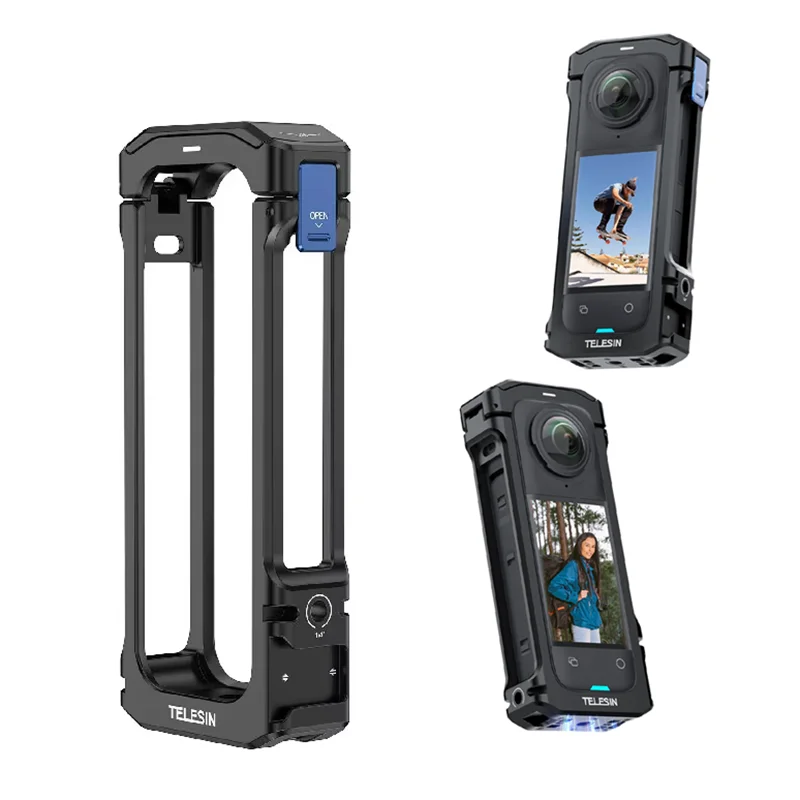 

TELESIN Aluminum Protective Frame for Insta360 X4 Metal Durable Housing Vertical Cage Case for Insta 360 X4 Camera Accessories