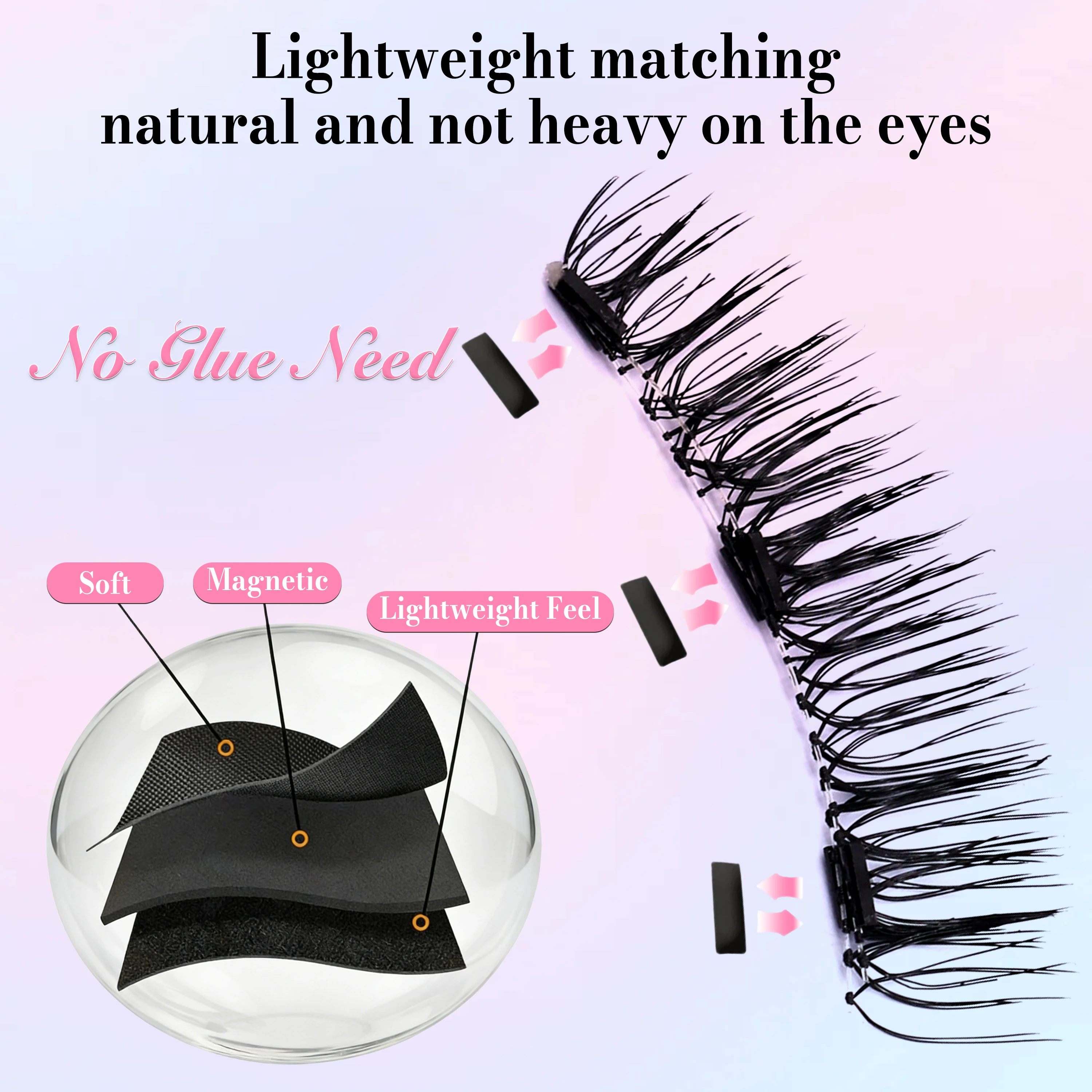 رموش مغناطيسية جديدة وشعبية، زوجان، تمديد الرموش بدون الحاجة للصمغ، أنماط مختلطة، سهلة التطبيق والإزالة، تغليف جديد