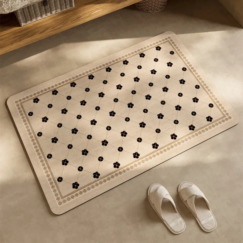 Vintage Ornament Design Entrance Mat Eco-Friendly PVC Surface Stain Resistant Easy Wipe Clean view 4