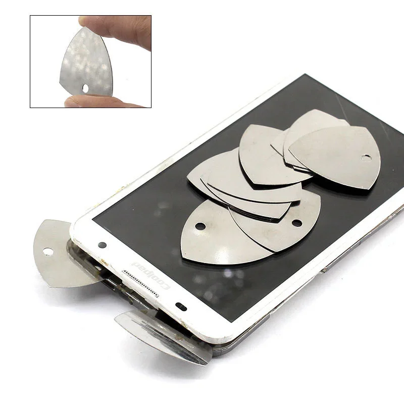 Outils d'ouverture de téléphone en métal, plectres de guitare en métal, ouvre-levier pour iPhone iPad tablette PC démonter le Kit d'outils de réparation 10/20/50 pièces