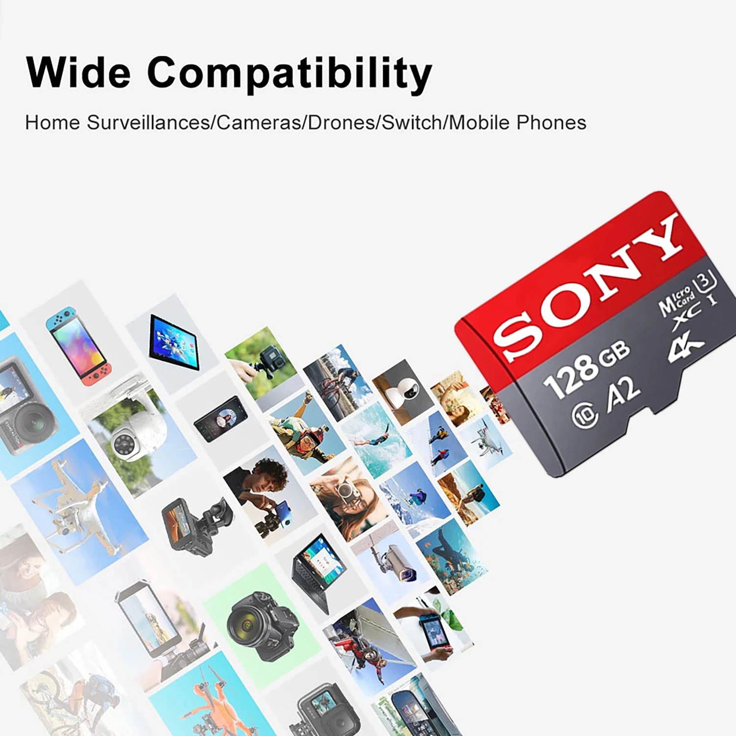 Original Sony Micro SD XC Memory Card 512GB 1TB High Speed SD Cards 4K 256GB 128GB 64GB Flash Micro SD Card for Camera GoPro DJI