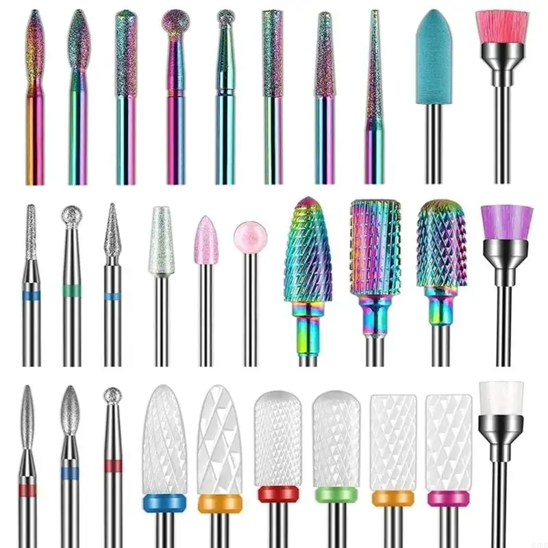 

Q1FB 30PCS Drill Bits Наборы 3/32 -дюймовых наборов керамических битовых битов с ногтями в коробке.