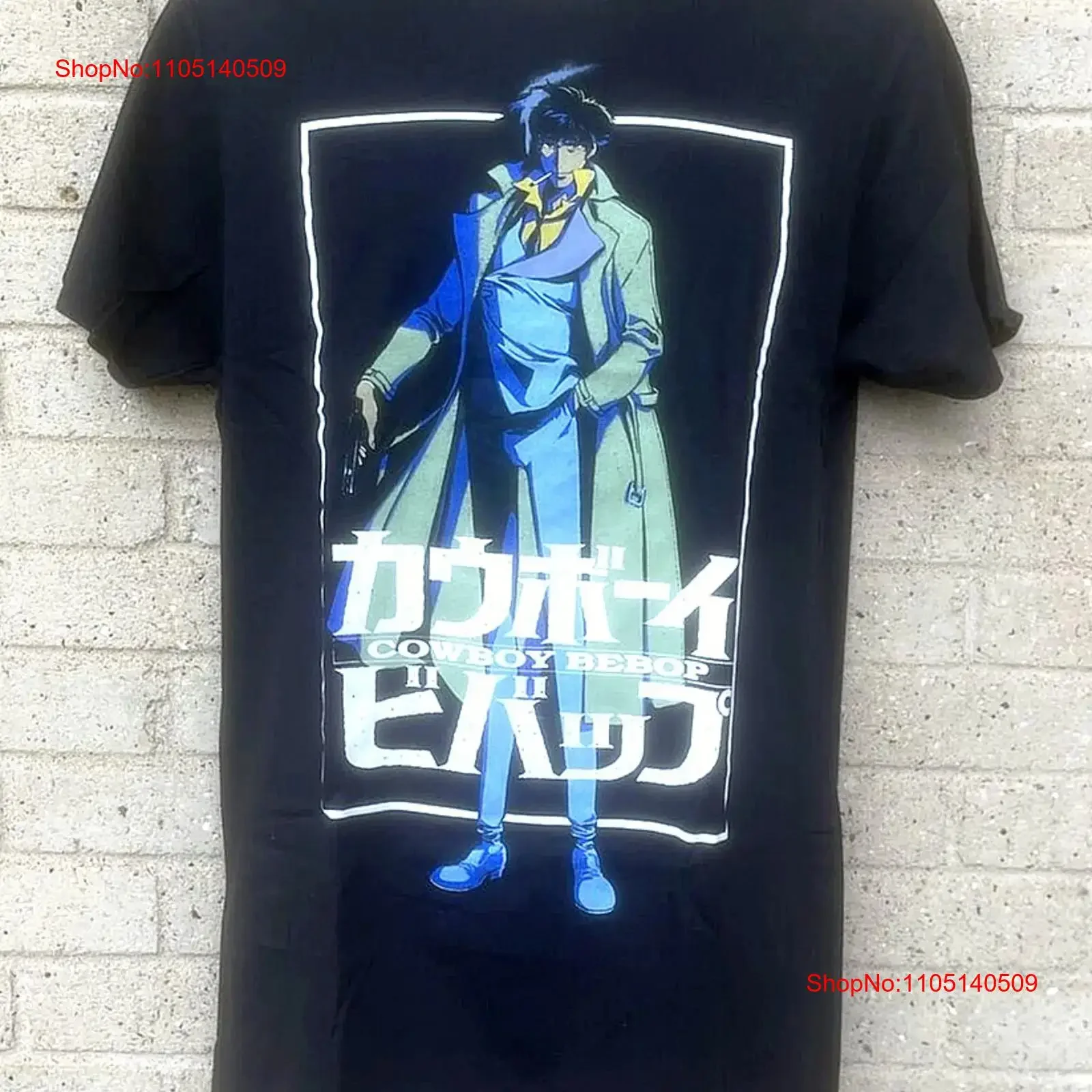 Camiseta Cowboy Bebop Spike Spiegel Space nuevo para hombre mediano Anime Bounty vintage ropa de calle lavada elegante estirada Casual