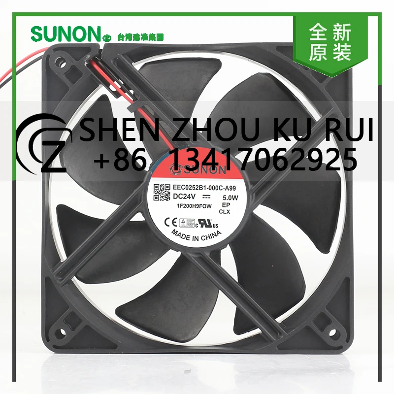 

New Sunon 5V 12V 48V DC 24V 5.0W AC EC 12025 120X120X25MM 12CM cabinet Dual ball air conditioner EEC0252B1-000C-A99 Cooling fan