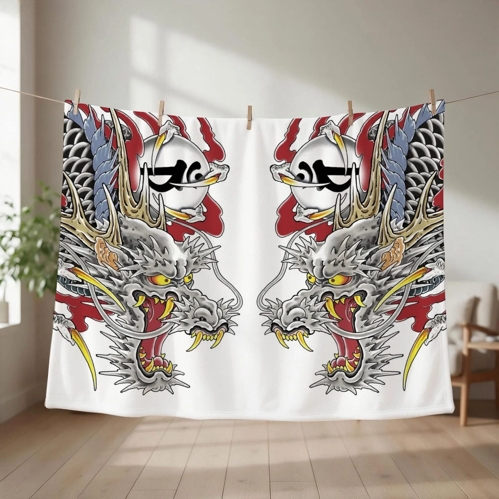 Kiryu Kazuma Dragon Tattoo Yakuza Throw Blanket Decorative Sofa blankets ands Decoratives Thermals For Travel Blankets