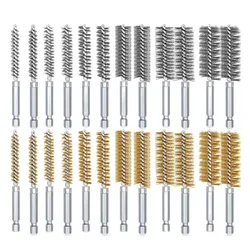 Stainless Steel Drilling Brush Set Twisted Wire Stainless Steel Cleaning Brushes For Electric Drill Impact Tool Cleaning