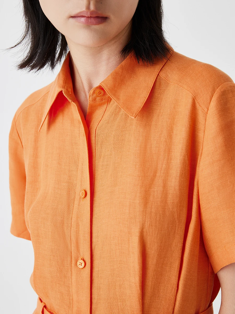 กระโปรงทรงเอเอไลน์เอวสูงผูกเข็มขัดสำหรับผู้หญิง ผ้าลินิน ยี่ห้อ Dr รุ่นสลิมมิ่ง สปริง/ซัมเมอร์ ความยาวปานกลาง สไตล์เกาหลี