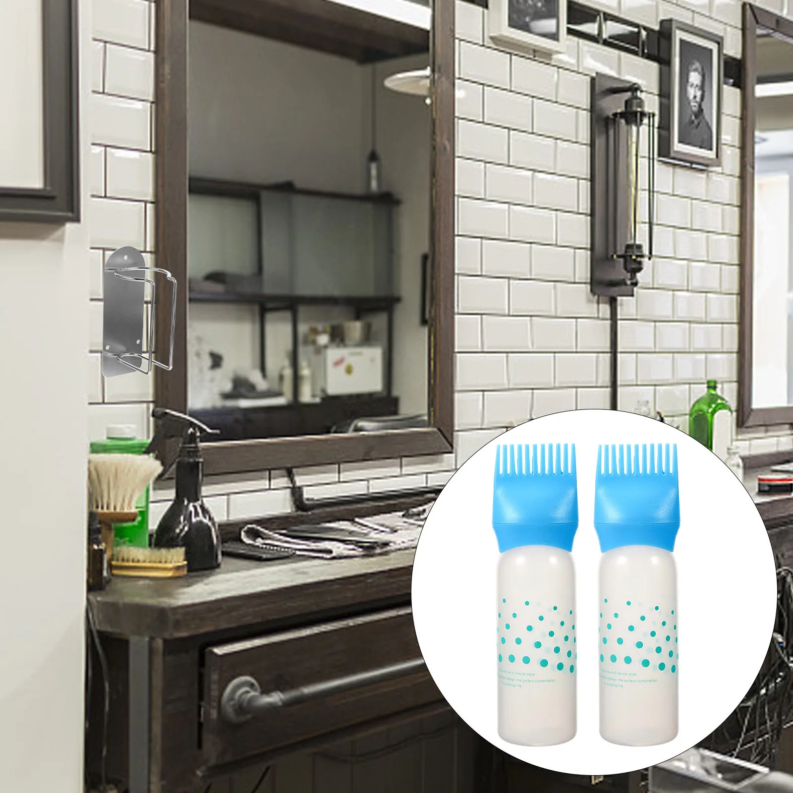 

2Pcs Hair Coloring Root Comb Applicator Bottle Graduated Scale Hair Oil Applicator Bottle Reusable Lightweight