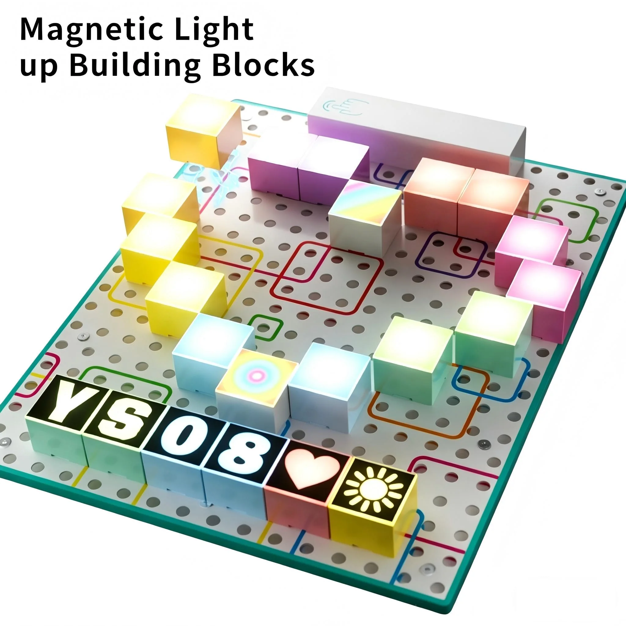 

Colorful Magnetic Absorption Electronic Light Building Blocks Touch Variable Color DIY Sticker Magnetic Power Convenient Toy Mod