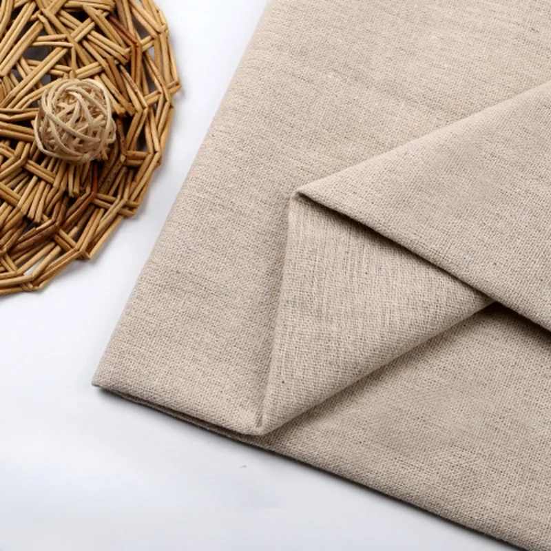 0.5m/1m/2m Solid Color Raw Cloth Cotton Linen Fabric Patchwork DIY Handmade Storage Bag Cushion Cover Tablecloth Sewing Fabric