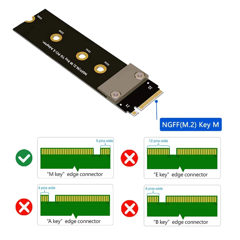 M.2 NGFF كابل تمديد مفتاح M Nvme sd ، موسع ، sx4 ، سرعة كاملة 4 ، يدعم واجهة M.2 مفتاح M فقط ، SSD