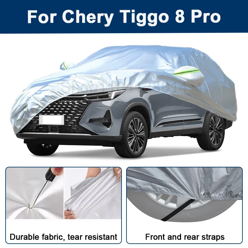 

Outdoor Full Car Cover For Chery Tiggo 8 Pro with Reflective Strips Waterproof Snowproof Dustproof UV Protection Auto Accessory