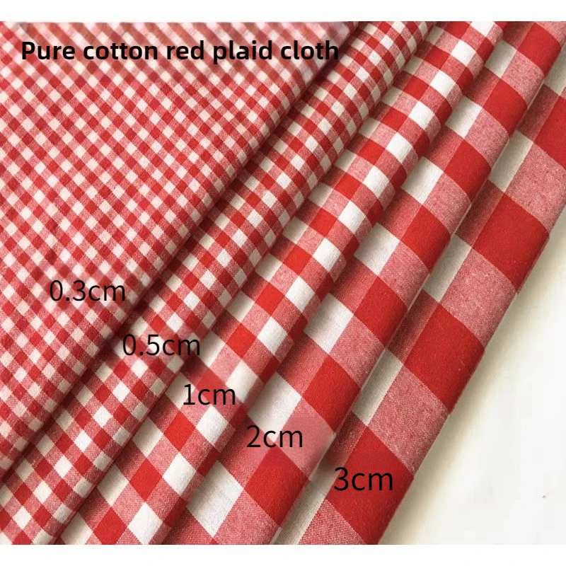 Cotton Plaid Fabric Per Meter for Sewing Curtain Shirts Clothes Skirts Tablecloth Diy Cloth Textile Soft Breathable Blue Green