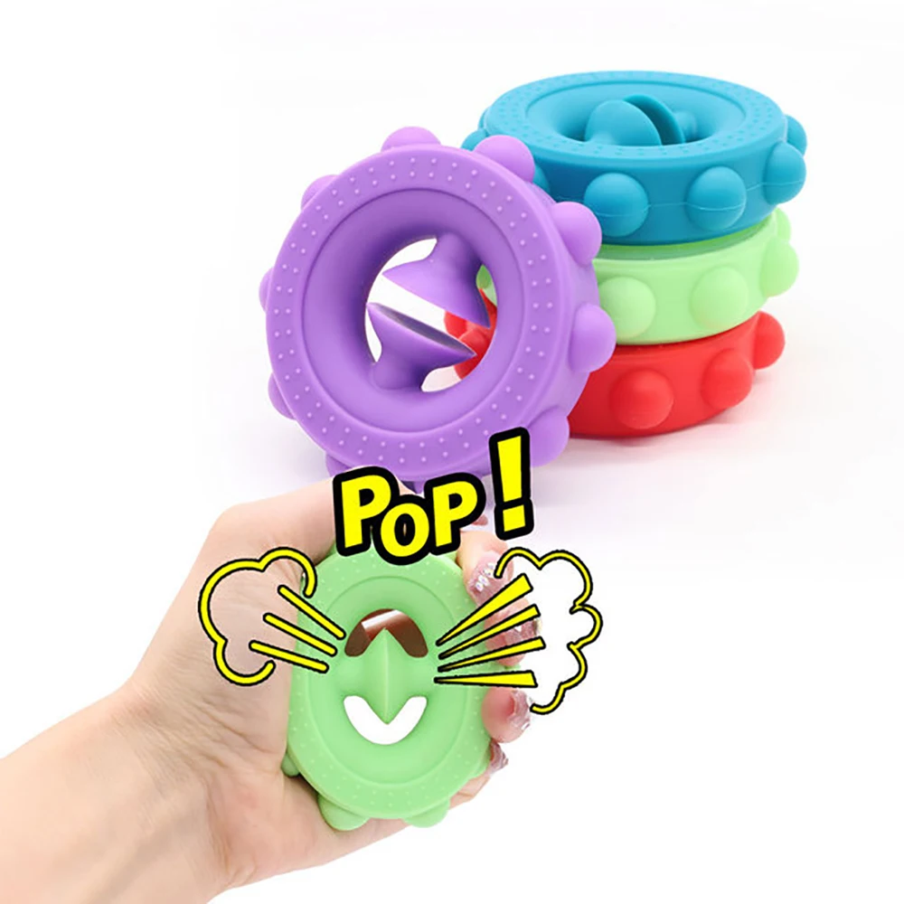 Anti-Stress Finger Hand Grip para adultos e crianças, brinquedo Fidget, covinha simples, descompressão de silicone, alívio do estresse, novo