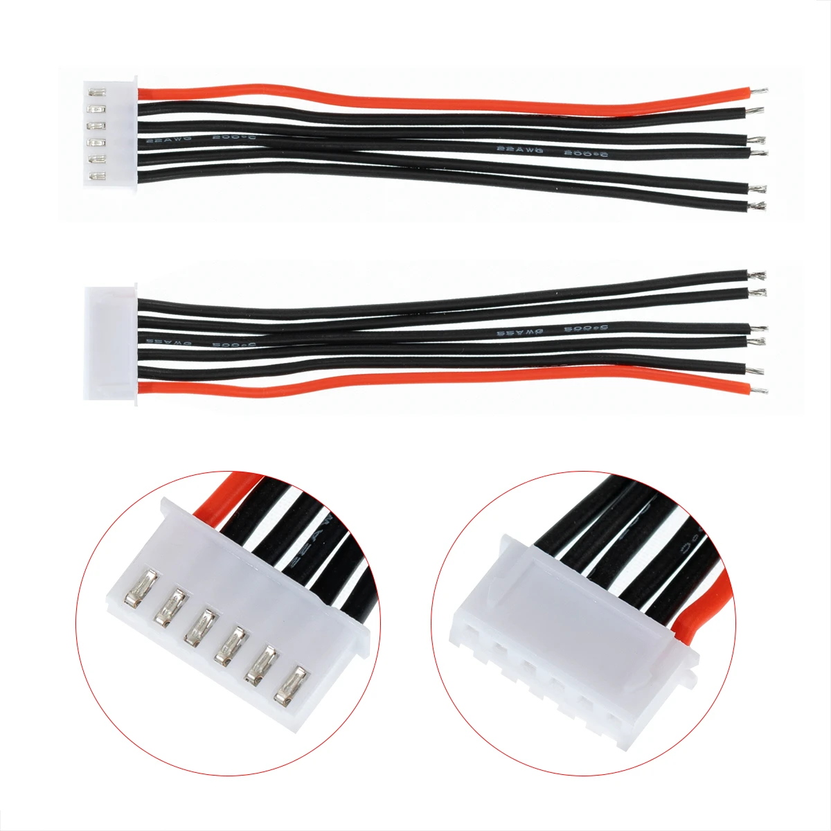 5Pcs JST-XH Balancer Cable Silicone Wire 1S 2S 3S 4S 5S 6S 7S RC Lipo Battery Balancer Charger Plug Connector 2.54mm Pitch 22AWG