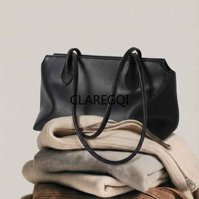 Leather women's handbag tote bag large capacity armpit bag handbag women's work commuting large capacity cowhide bag