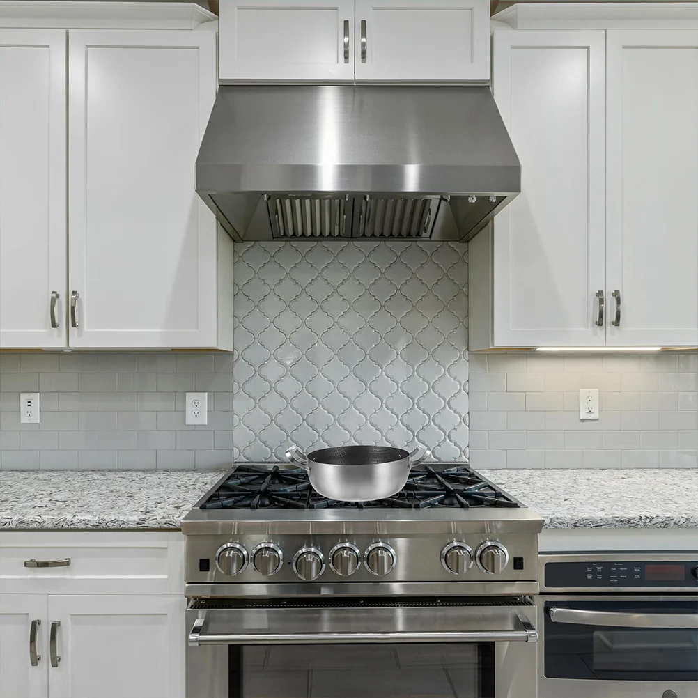 

1pc Stainless Steel Double Handle Nonstick 2.5L Honeycomb Surface Easy Clean Soup Frying Pan Kitchen Cooking Pot Multi-Purpose