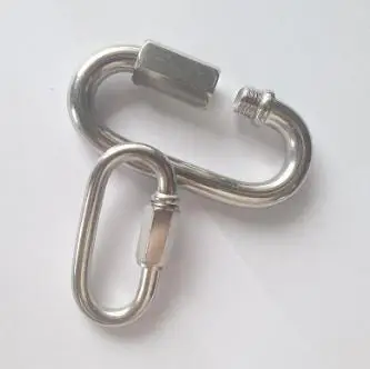 

4Pcs Heavy Duty Stainless Steel Quick Link Chain Connector for Climbing Carabiner Safety Buckle Dog Collar Mountaineering