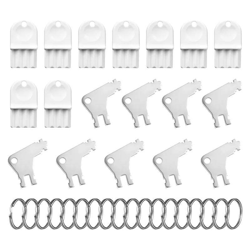 18Pcs Paper Towel Key Set,Universal Toilet Tissue Dispenser Key Replacement Paper Towel Holder Key With 18 Key Rings-B51B