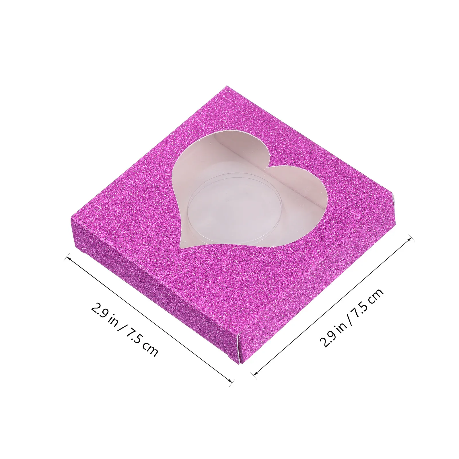 50Pcs Eyelash Case Glitter Finish Compact Light Weight Transparent Viewing Window False Eyelash Organizer Storage