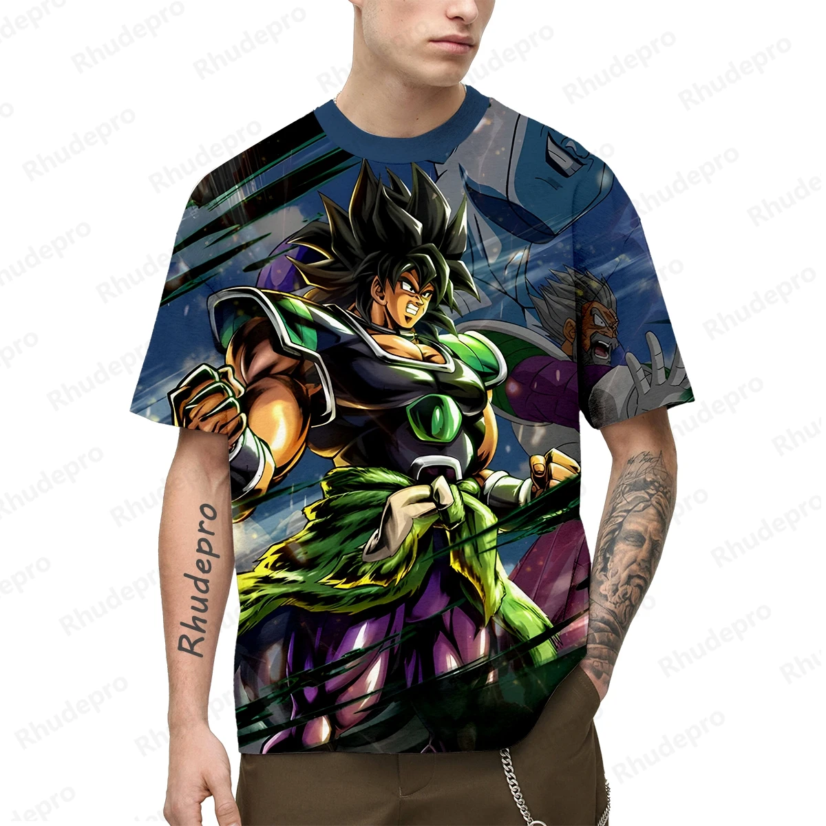 Camiseta de anime japonés Super Saiya para hombre, Y2k, Goku, manga corta, 100-5XL, 2024, ropa de calle de moda de gran tamaño