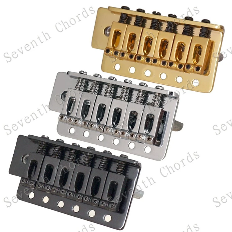 Ein Satz 6-saitiger konkaver Sattel-Tremolo-Brückensystem für E-Gitarren-Zubehörteile, Chrom, Schwarz, Kupfer, Rot zur Auswahl – Detail 1