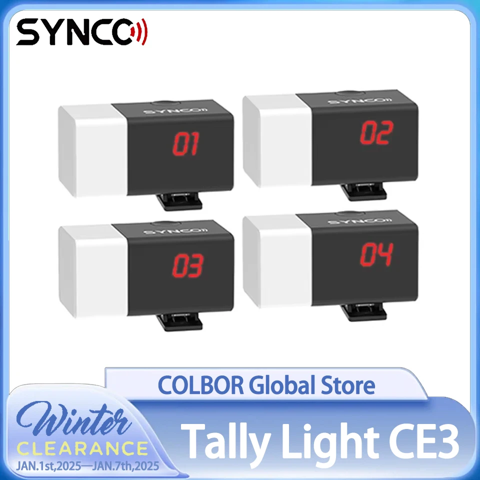 SYNCO CE3 Tally Light Camera Eye Transmitter 2.4G Lora IP Remote Connectivity 10H Battery Life Supports 1km Transmission