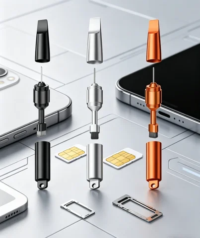 3 in 1 SIM Card Ejector Pin Portable Keychain Earphone Cleaning Brush Universal Multi-functional Package Opener Tech Repair
