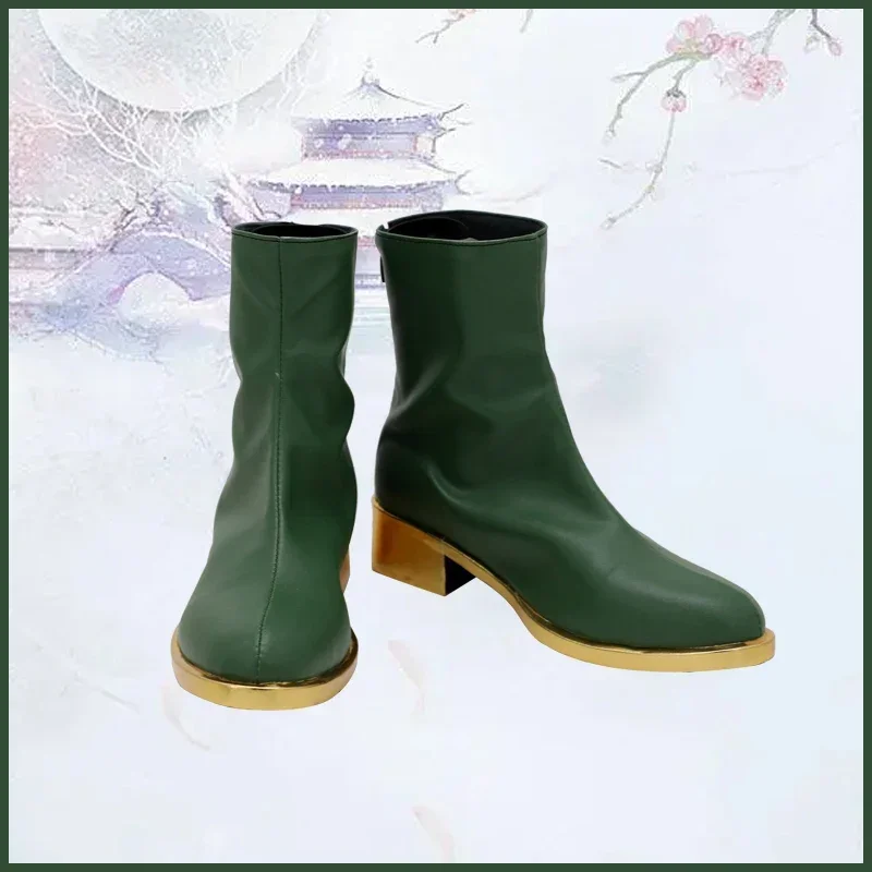 Anime JoJo‘s Bizarre Adventure Jolyne Cujoh Cosplay Shoes Green High Heels Ankle Boots Halloween Costumes Accessories Props