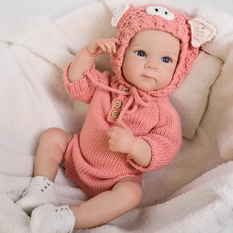 48cm Full Body Luca Lifelike Reborn Baby Newborn Doll Cuddly Baby Multiple Layers Painting 3D Skin