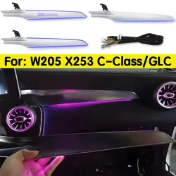 For Mercedes-Benz C-Class W205/W206 GLC X253/X254 Copilot Ambient Light 3/12/64 Color LED Decorative Light Retrofit Car Tuning