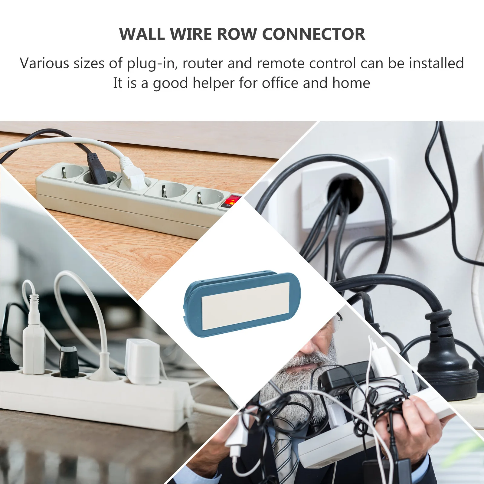 

Hanging Socket Holder Power Strip Wall Mount ABS Material Good Loading Capacity Exquisite Craftsmanship Winding Function