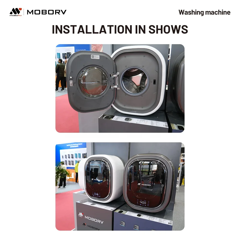 RV 220V Mini Wall Mounted Front Load Washing Machine M22 Space Saving Installation Laundry Accessory