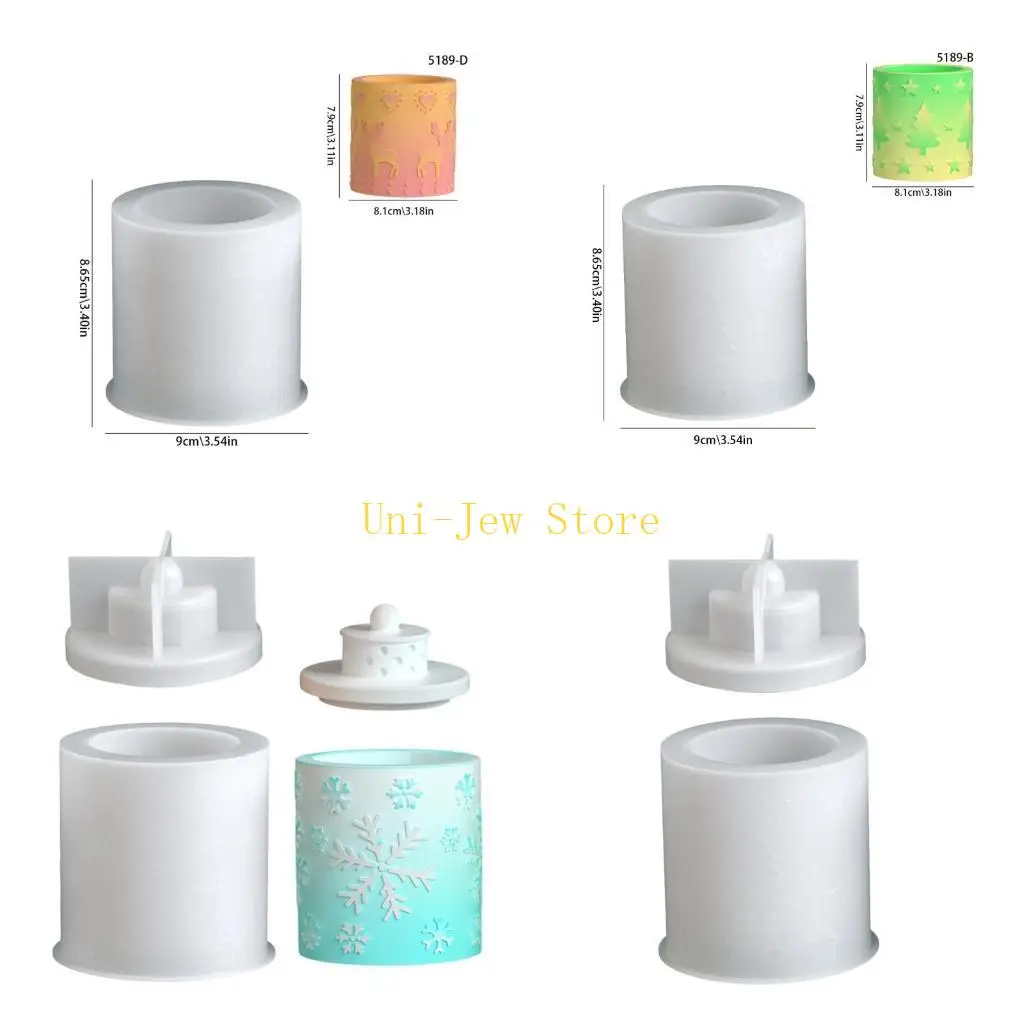 

40GB Reindeer Christmas Silicone Mould Cylinder Container Craft Project Decoration